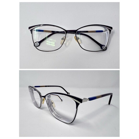 Carolina Herrera VHE192K Eyeglass Frames Only 53-15-140 OE60 Purple main image 7